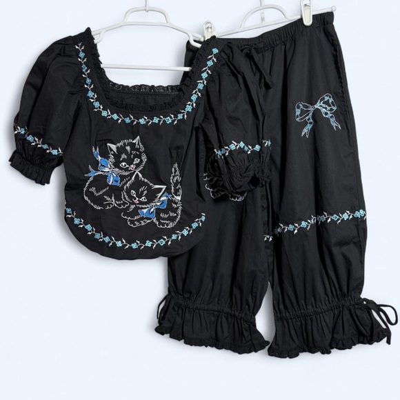 Lazy Oaf Tops - Lazy Oaf x Rhi Dancey Kitten Top & Bloomers Set size Xsmall NWT New